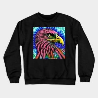 Tie-Dye Eagle Head Painting Crewneck Sweatshirt